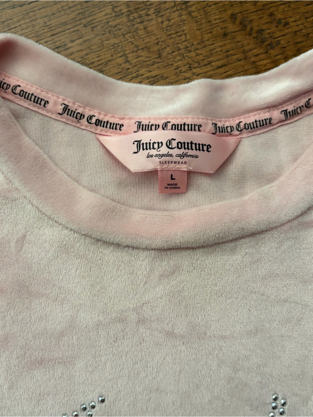 Y2K Juicy Couture Light Pink Velour Logo Pajama Lounge Set Size Large - Picture 3 of 7